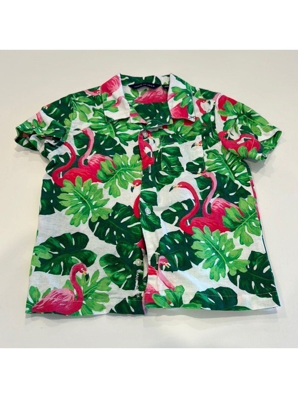 Janie and Jack Tropical Flamingo Shirt Size 3